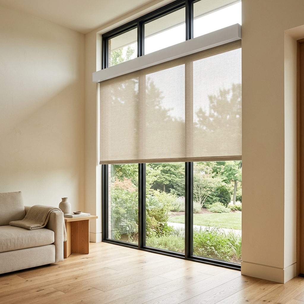 Retreat Roller Shades — heavy-gauge architectural shade in a modern interior